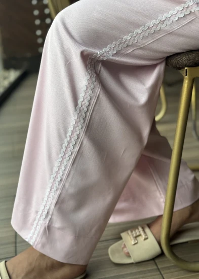 Serene Pink Wave-Border Pant